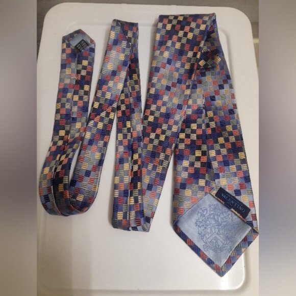 Gianfranco Valentino Italy - Mens Silk Tie - Blue Multi - Picture 3 of 8